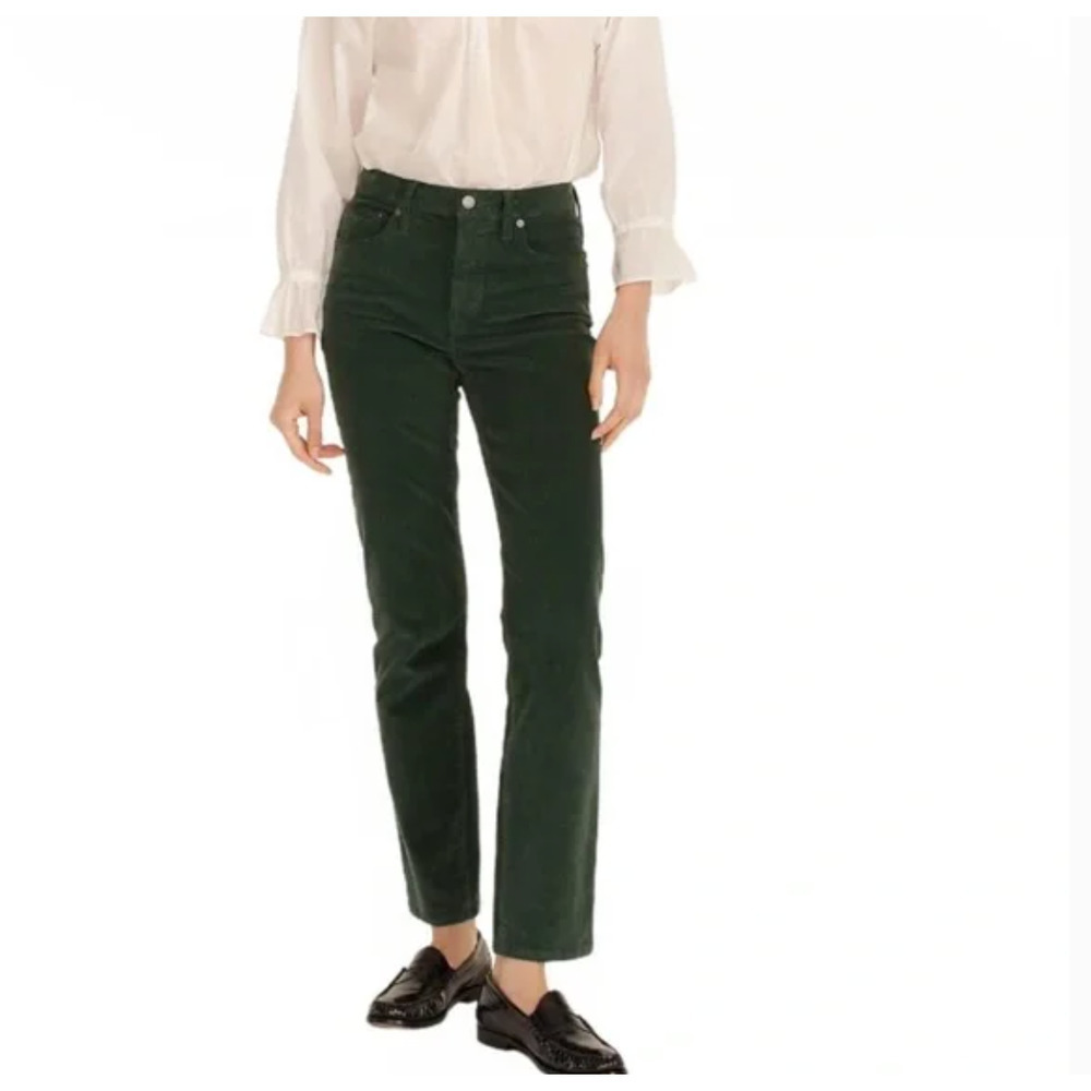 J. Crew Dark Green Ankle-Length Corduroy Pants